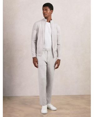 Reiss Tapered Fit Knitted Trousers - Natural