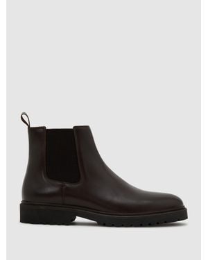 Reiss Leather Chelsea Boots - Black