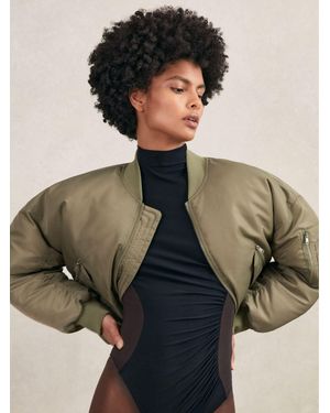 Reiss Technical Puffer Bomber Jacket - Black