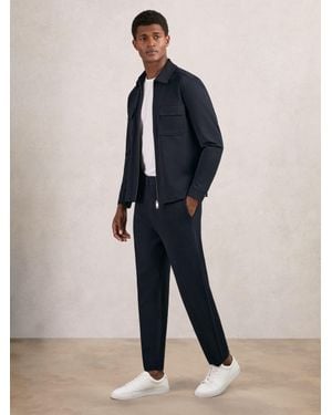 Reiss Tapered Knitted Trousers - Blue
