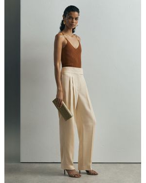 ATELIER Woven Tapered Pleated Trousers - Grey