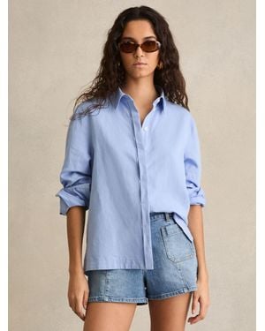 Reiss Kira - Mid Blue Mid-rise Patch Pocket Denim Shorts, 28r