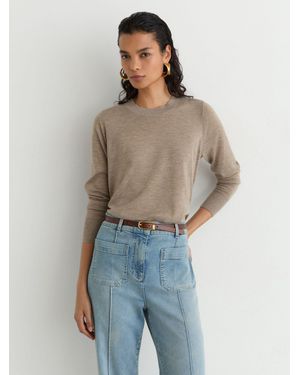 Reiss Merino Wool Crew-Neck Jumper - Blue