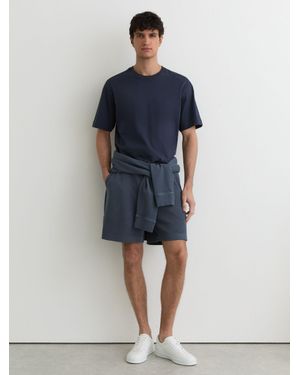 Reiss Cotton-Piqué Garment-Dyed Shorts - Blue