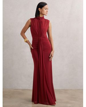Reiss Daniella Sleeveless Stretch-Woven Maxi Dress - Red