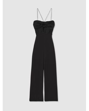 AMUR Cady Rosette Jumpsuit - Black