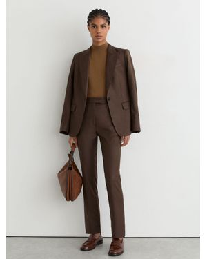 Reiss Petite Wool-Blend Slim-Leg Trousers - Multicolour