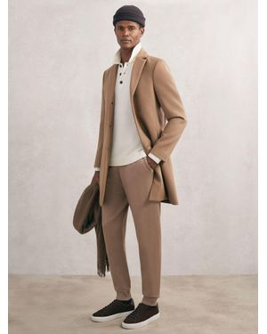 Reiss Billings - Camel Brown Merino Wool-blend Cuffed Joggers, M - Natural