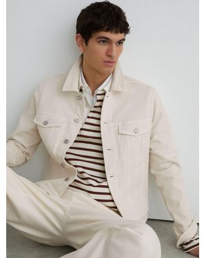 Reiss Regent Denim Trucker Jacket - Natural