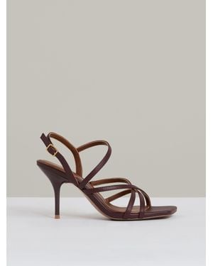 Reiss Elise Leather Strappy Stiletto Sandals - Metallic
