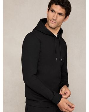 Reiss Fabien - Black Premium Interlock-jersey Hoodie, L