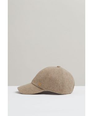 Reiss Fiona - Taupe Wool Blend Flannel Baseball Cap, One - Grey