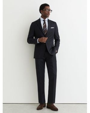 Reiss Entrepreneur - Navy Wool Twill Single-breasted Suit Blazer Classic-fit, 36 - Black