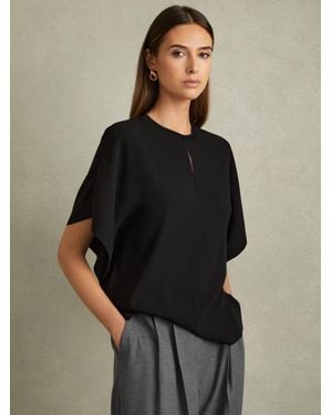 Reiss Tania Top Plain - Black