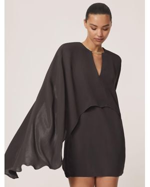 Reiss Chain Detail Cape Mini Dress - Black