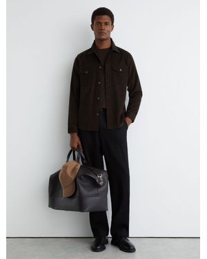 Reiss Corduroy Twin-Pocket Overshirt - Black