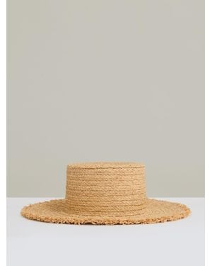 Reiss Straw Boater Hat, S & M - Natural