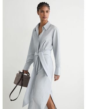 Reiss Blend Tie-Waist Shirt Dress - White
