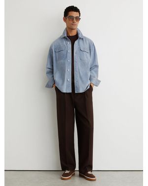 Reiss Relaxed-Fit Belted Trousers - Natural