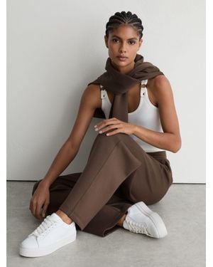 Reiss Petite Premium Interlock Wide-Leg Joggers - White