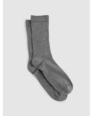 Reiss Felicia Loafer Socks Cotton Ribbed - Grey