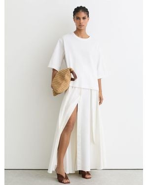 Reiss Suede Block-Heel Sandals - White
