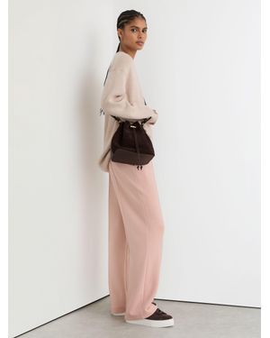 Reiss Premium Interlock Wide-Leg Joggers - White