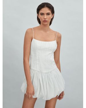 Acler Crinkled Puff Hem Mini Dress - White