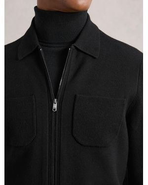 Reiss Roberto - Black Four-pocket Zip-through Cardigan, Xxl