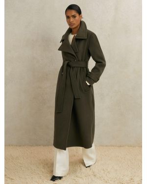 Reiss Atelier Wool Belted Blindseam Coat - Natural
