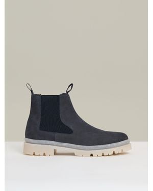 Reiss Suede Contrast Sole Chelsea Boots - Blue
