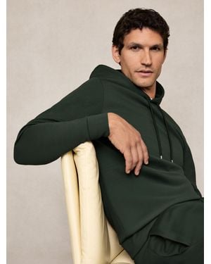 Reiss Interlock-Jersey Drawstring Hoodie - Green