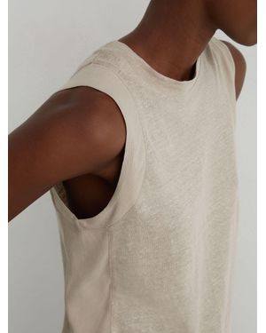 Reiss Linen Jersey Vest - Brown