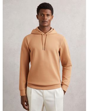 Reiss Interlock Jersey Drawstring Hoodie - Multicolour