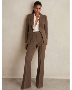 Reiss Petite Flared Suit Trousers - Natural