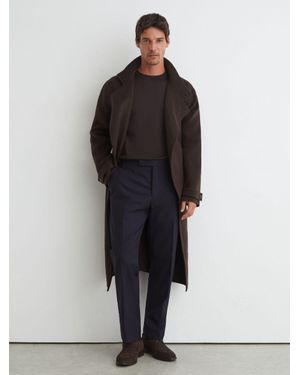 Reiss Wool Side-Adjuster Classic-Fit Suit Trousers - Black