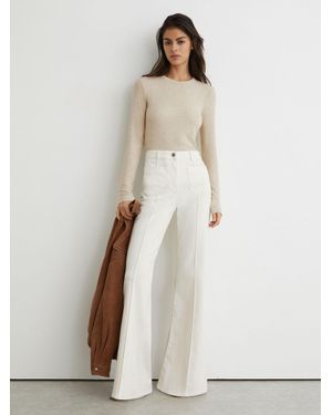 Reiss Jersey Crew-Neck Long-Sleeve Top - Natural