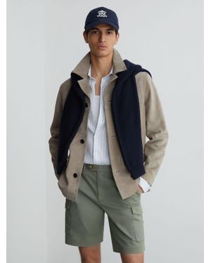 Reiss Wicket Cotton Chino Shorts With Stretch - Grey