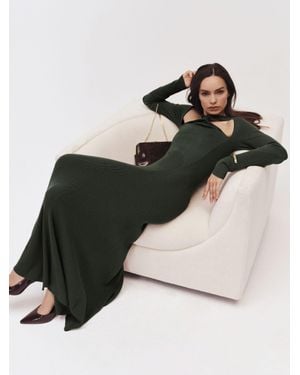 Reiss Knitted Cut Out Maxi Dress - Black