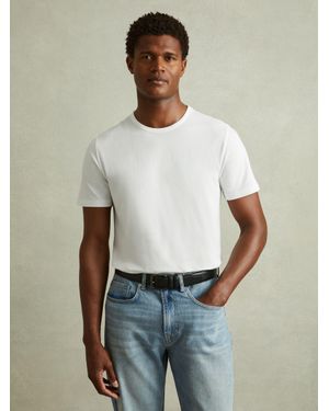 Reiss Cotton Crew Neck T-Shirt - Natural