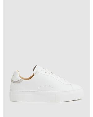 Reiss Leather Low-Top Trainers - White