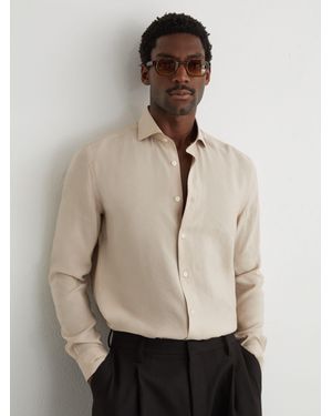 Reiss Oscar - Stone Modal-blend Regular-fit Shirt, 2x-large - Natural