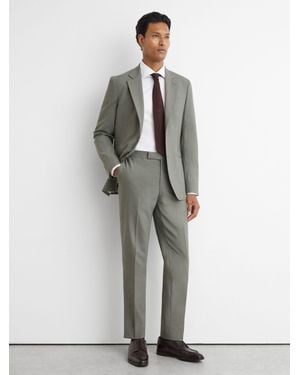 Reiss Tailored Fit Wool-Blend Side-Adjuster Suit Trousers - Grey