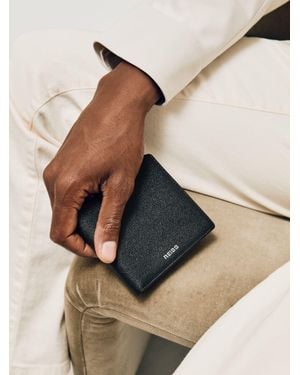 Reiss Micro-Grain Leather Wallet - Natural