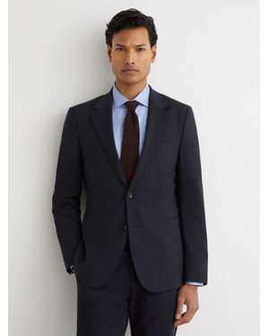Reiss Promise - Navy Tailored Fit Wool-blend Single-breasted Suit Blazer, 46 S - Blue