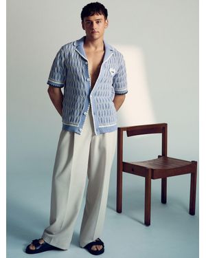 Reiss Soft & Tom Daley-Knit Shirt - Blue