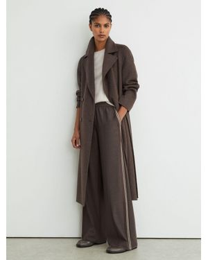 Reiss Petite Mélange Side-Stripe Wide-Leg Trousers - Multicolour