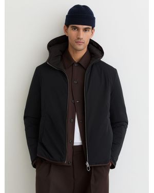 Reiss Reversible Hooded Puffer Jacket - Black