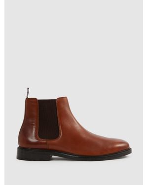 Reiss Leather Chelsea Boots - Brown
