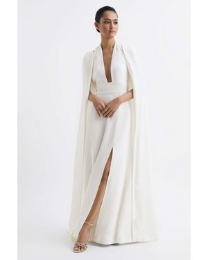 Reiss Grace - White Maxi Dress With Cape, Us 8
